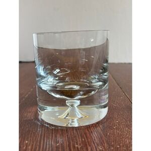Heavy Crystal Whiskey Glass Weighted Base Bubble Sham Lowball Rocks Tumbler